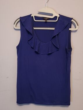 Talbots Sleeveless Ruffle Neck Camisole - Royal Blue